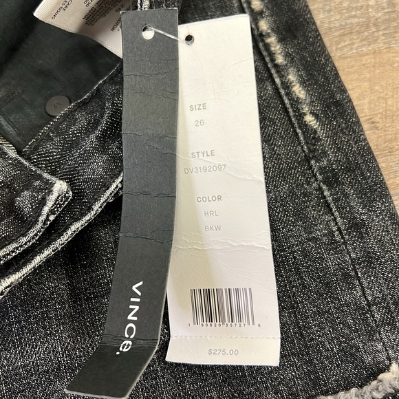 Vince Women’s Black Distressed Relaxed Fit Jeans Size 26 - Picture 4 of 14